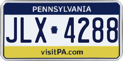 PA license plate JLX4288