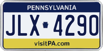 PA license plate JLX4290