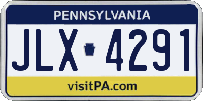 PA license plate JLX4291
