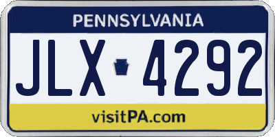 PA license plate JLX4292