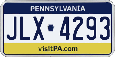 PA license plate JLX4293