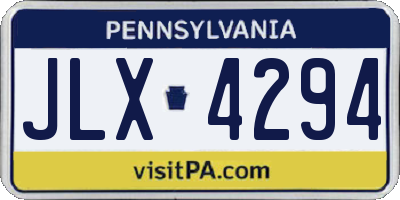 PA license plate JLX4294