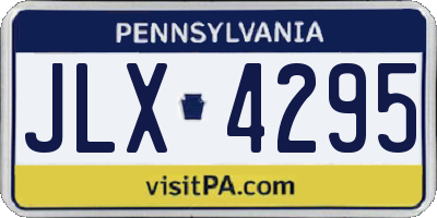 PA license plate JLX4295