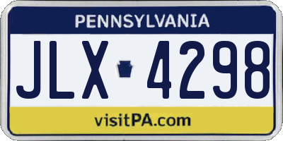PA license plate JLX4298