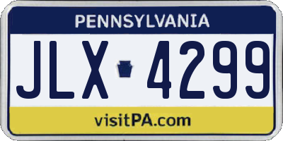 PA license plate JLX4299