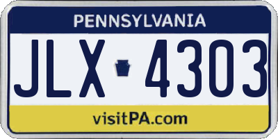 PA license plate JLX4303