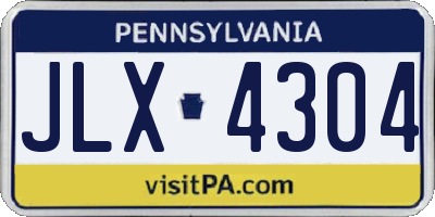 PA license plate JLX4304