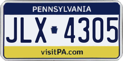 PA license plate JLX4305