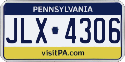 PA license plate JLX4306