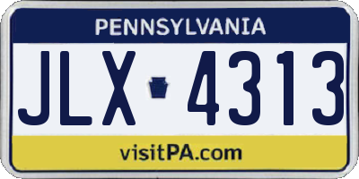 PA license plate JLX4313