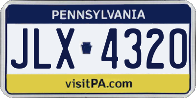 PA license plate JLX4320