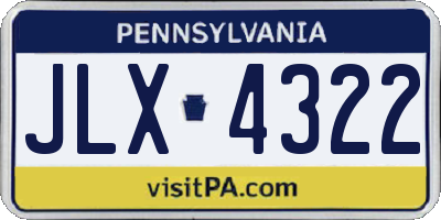 PA license plate JLX4322