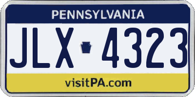 PA license plate JLX4323