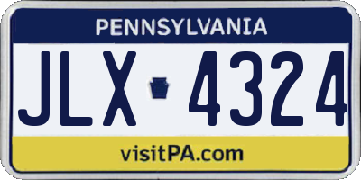 PA license plate JLX4324