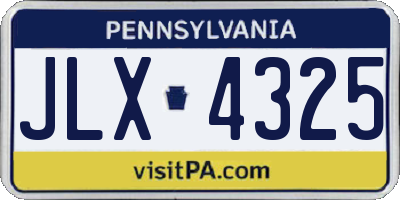 PA license plate JLX4325