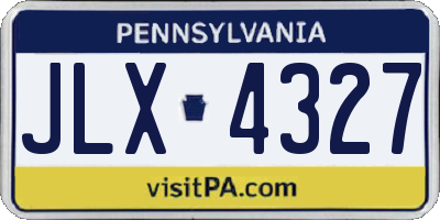 PA license plate JLX4327