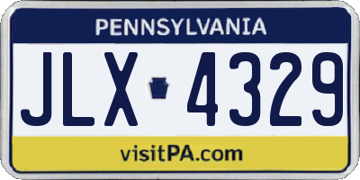PA license plate JLX4329
