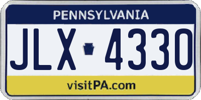PA license plate JLX4330