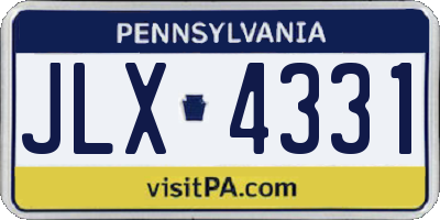PA license plate JLX4331