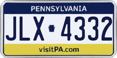 PA license plate JLX4332