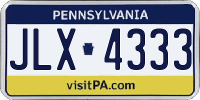 PA license plate JLX4333