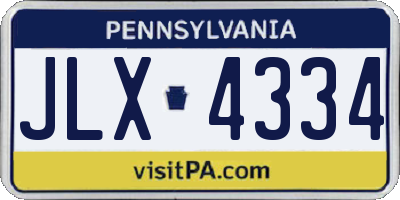 PA license plate JLX4334
