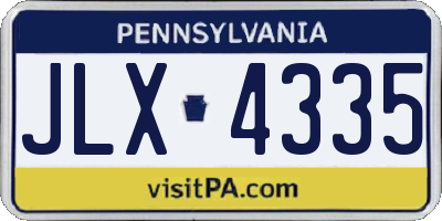 PA license plate JLX4335