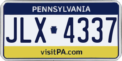 PA license plate JLX4337