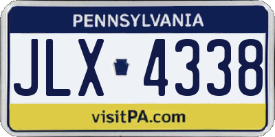 PA license plate JLX4338
