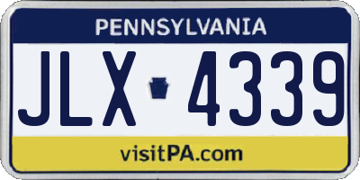 PA license plate JLX4339