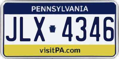 PA license plate JLX4346