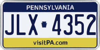 PA license plate JLX4352