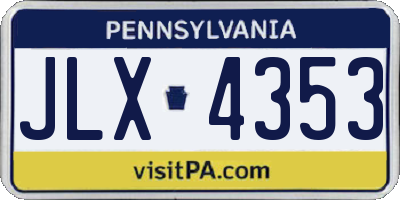 PA license plate JLX4353