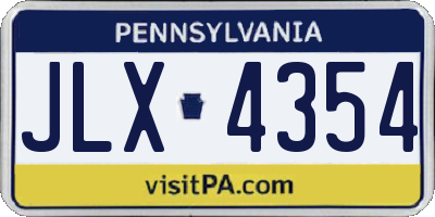 PA license plate JLX4354