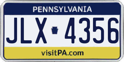PA license plate JLX4356