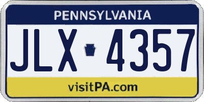 PA license plate JLX4357