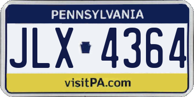 PA license plate JLX4364