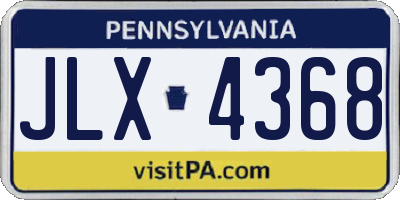 PA license plate JLX4368