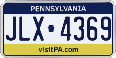 PA license plate JLX4369