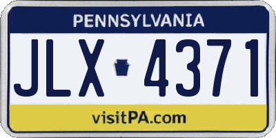 PA license plate JLX4371