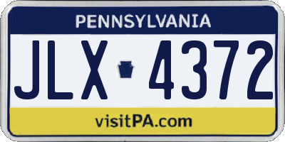 PA license plate JLX4372