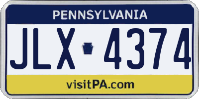 PA license plate JLX4374