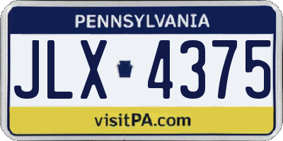 PA license plate JLX4375