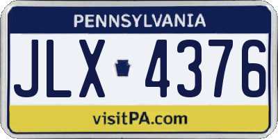 PA license plate JLX4376