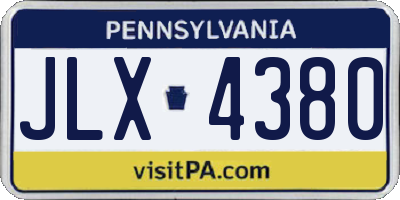 PA license plate JLX4380