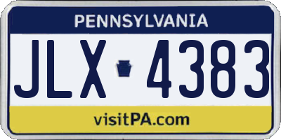 PA license plate JLX4383