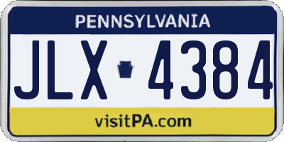 PA license plate JLX4384