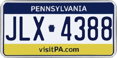 PA license plate JLX4388