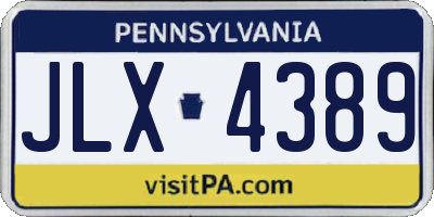 PA license plate JLX4389