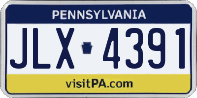 PA license plate JLX4391